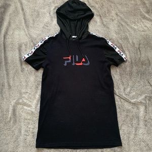 FILA Short Sleeve Oversized Hoodie w Mesh (black)